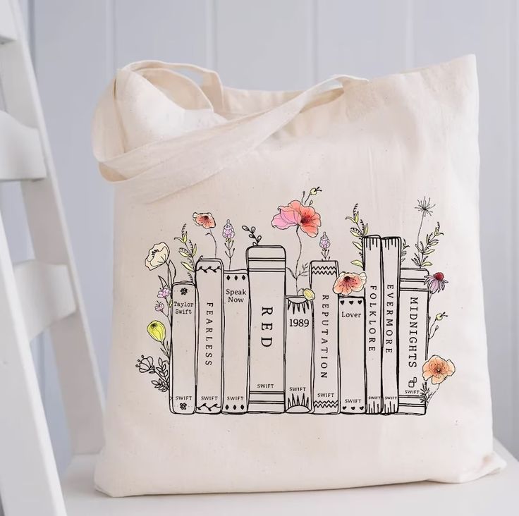 Albums As Books Taylor Swift Tote Bag, Best Tote Bags Ideas, Cute Tote Bags Ideas, Tote Bag Design Ideas, Girls Tote Bag, Best Canvas Tote Bags Ideas