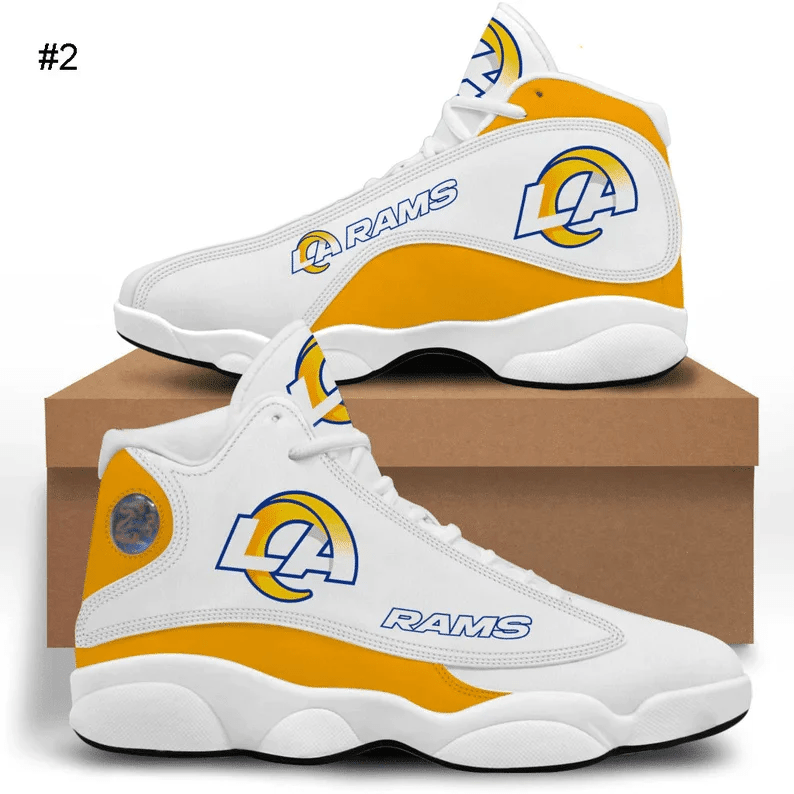 Los Angeles Rams White Yealow shoes Air Jordan 13 Shoes Sport Sneakers JD13 V968