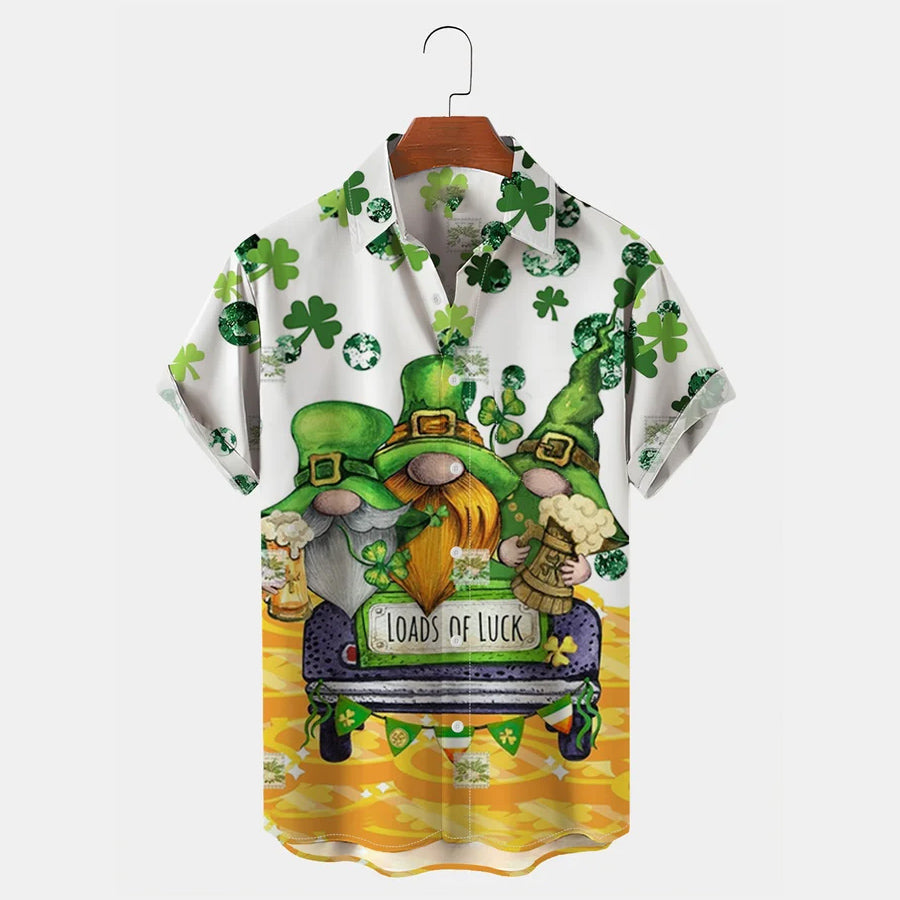 St. Patrick’S Hawaiian Shirt Men’S Car Short Sleeve Shirt, Hawaiian Shirt For Men And Women