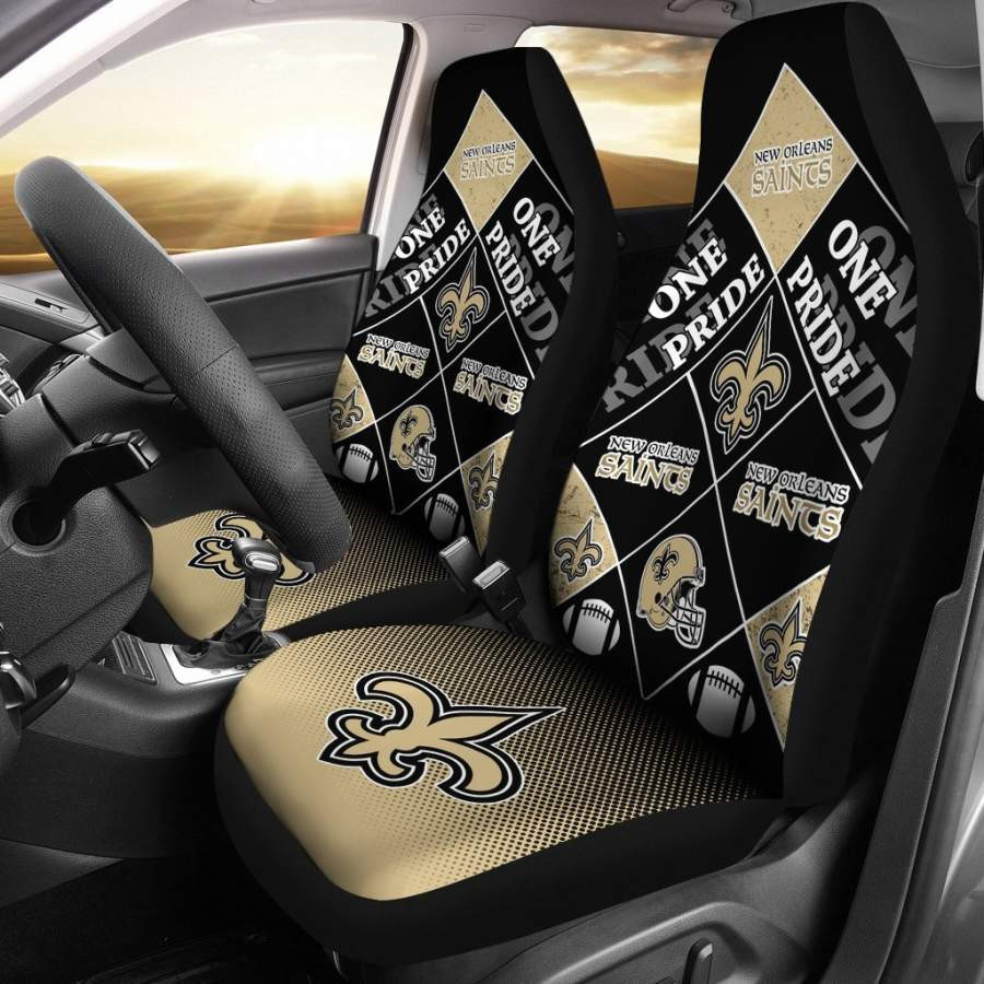 Colorful Pride Flag New Orleans Saints Car Seat Covers CSC7873