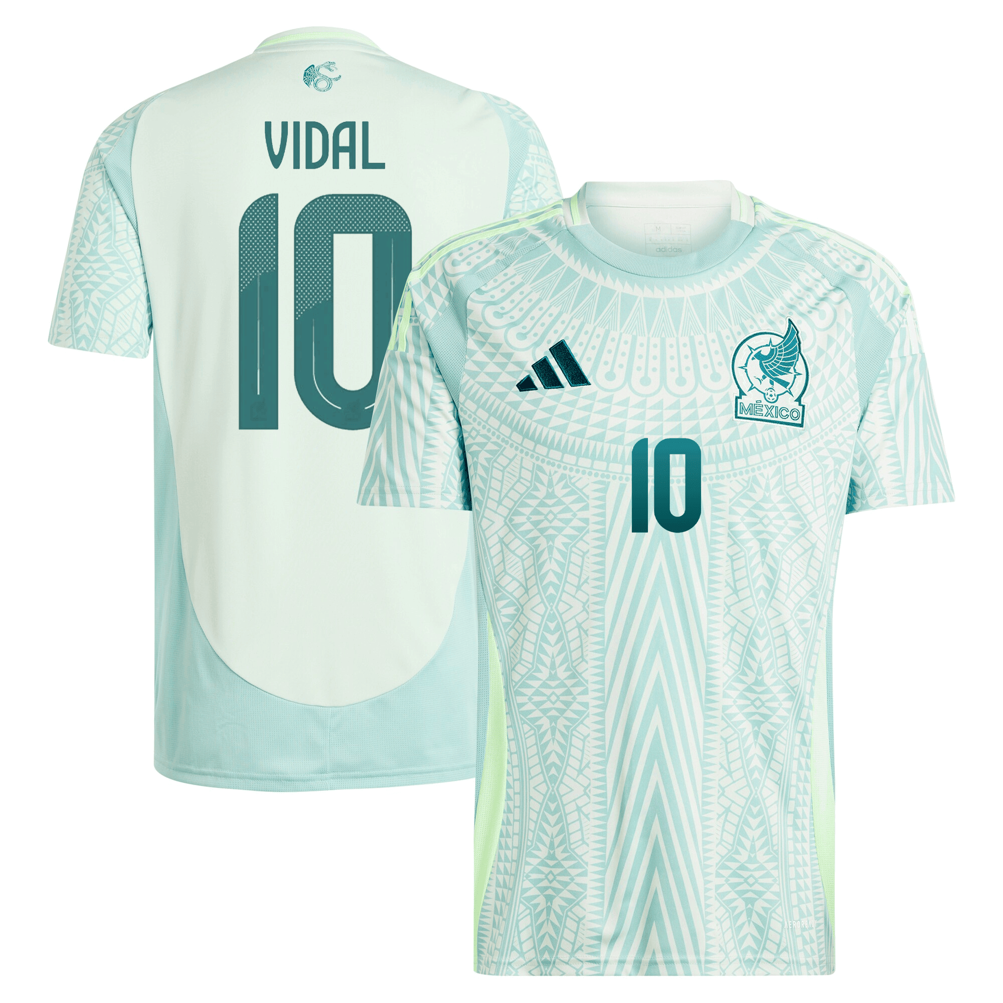 Vidal #10 Mexico Santiago Linen Green Jersey