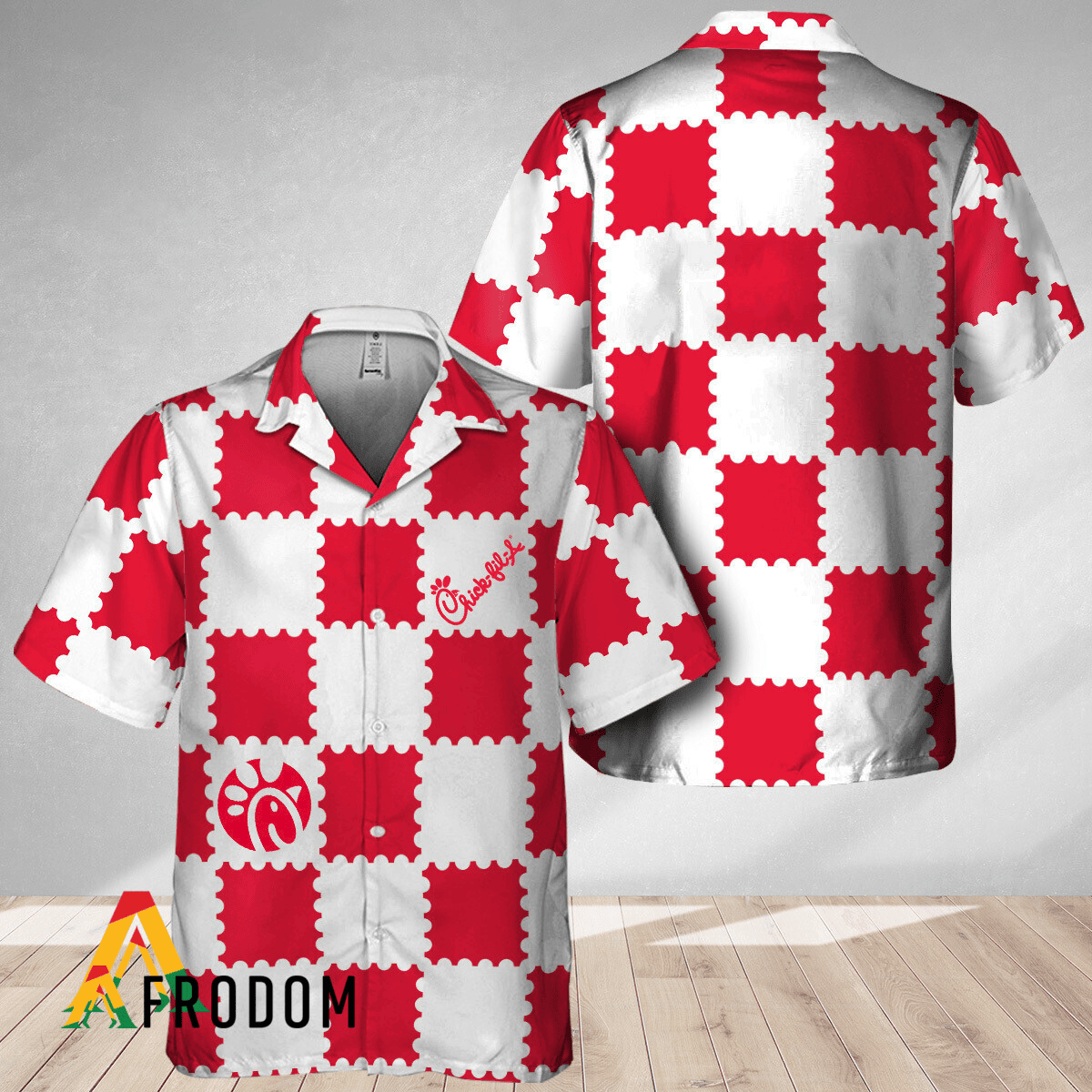Trendy Gingham Chick Fil A Hawaiian Shirt