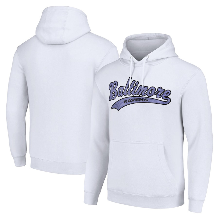 Baltimore Ravens Team Logo Tailsweep NFL White Print 2D Hoodie