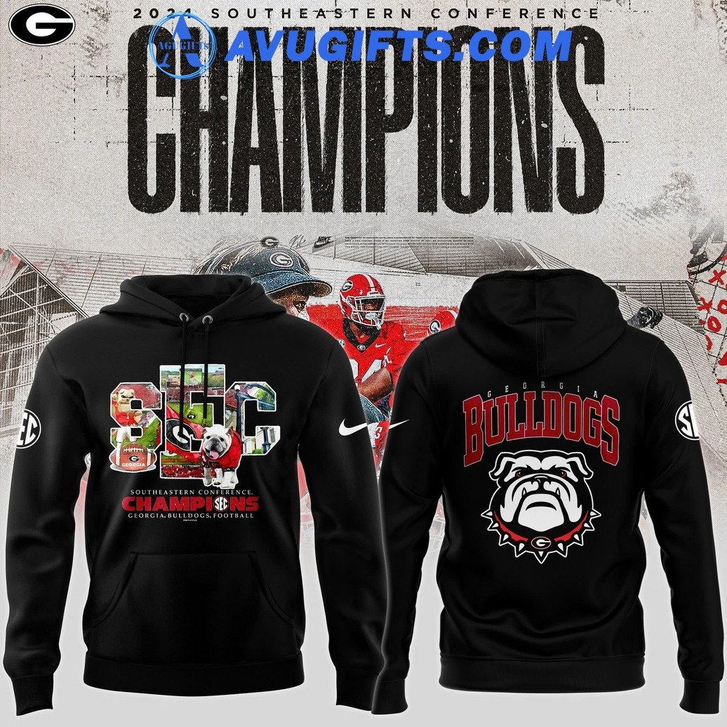 Georgia Bulldogs 2024 Sec Football Conference Champions Black Hoodie – Zip Hoodie 3D Aop Shirt