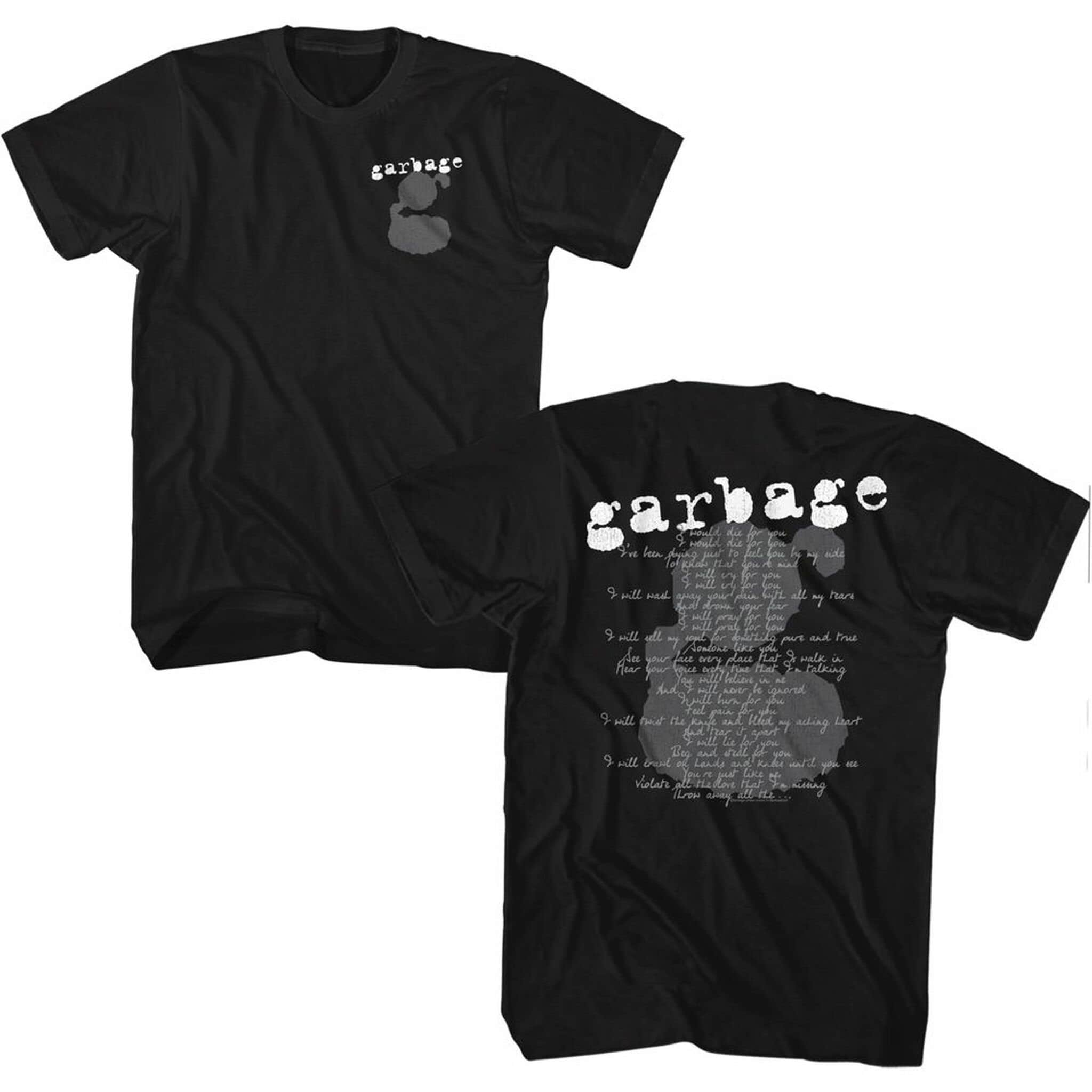 Garbage #1 Crush Lyrics Black Adult T-Shirt
