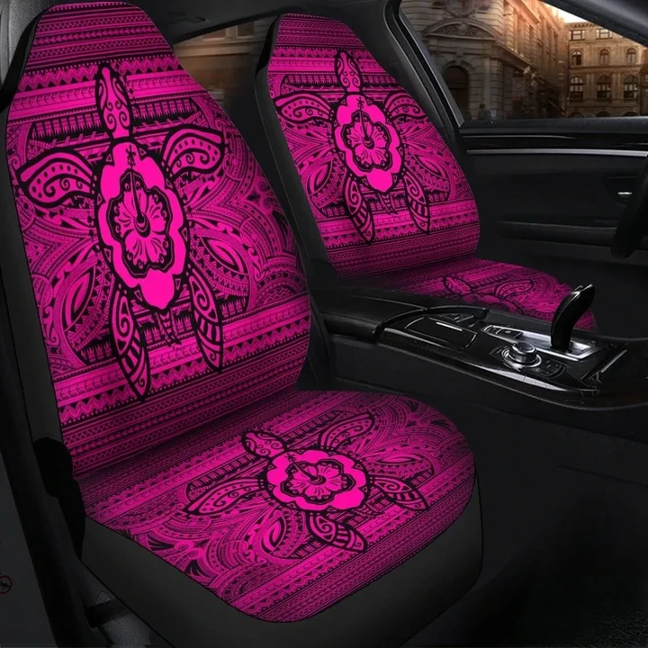 Hawaiian Turtle Polynesian Tribal Pink Printed Car Seat Covers