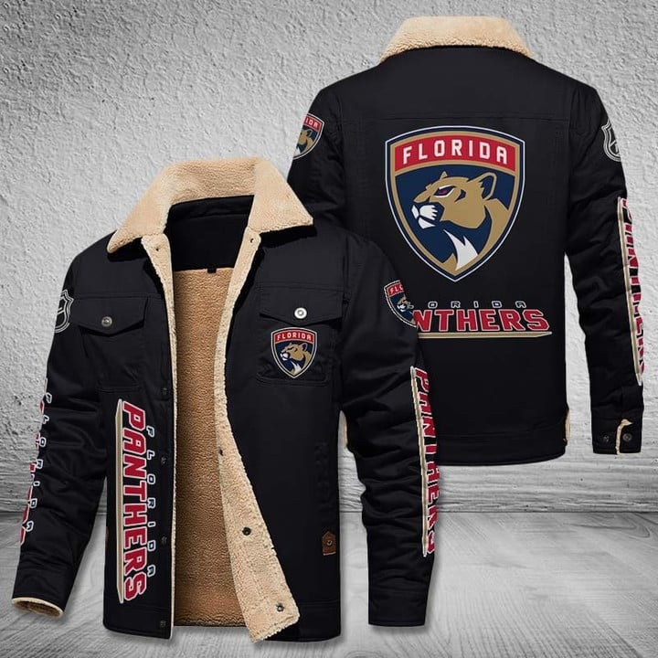 Florida Panthers Team Name And Logo NHL Stand Collar Jacket