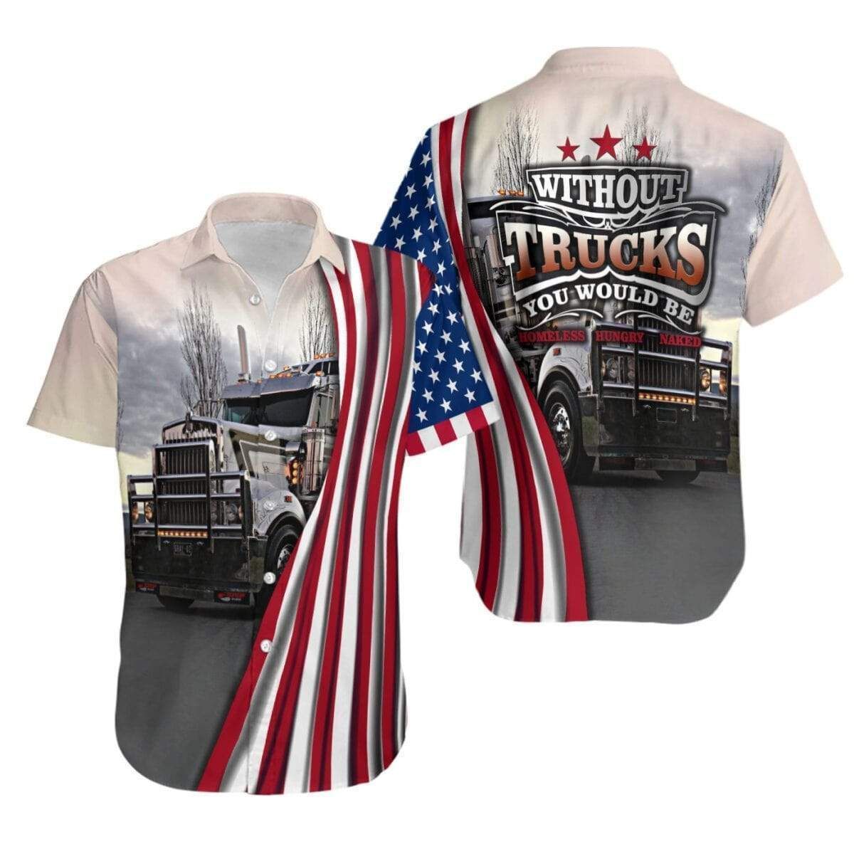 Truck Driver Hawaiian Shirts, American Truck Hawaiian Shirt For Men