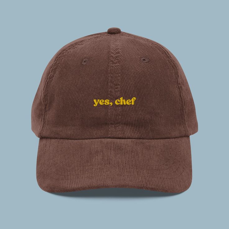 Yes, Chef Embroidered Corduroy Hat,  &hellip;