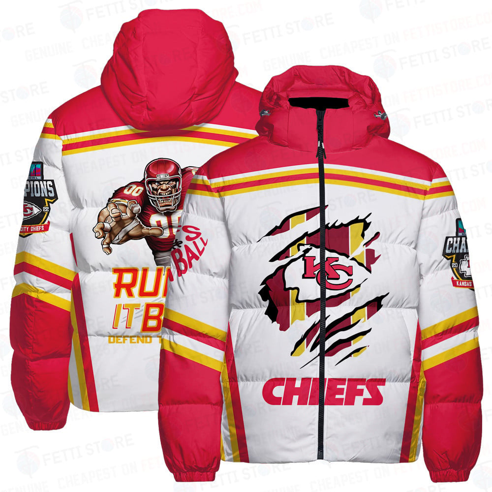 Kansas City Chiefs National Football League AOP Unisex Puffer Jacket Down Jacket STM