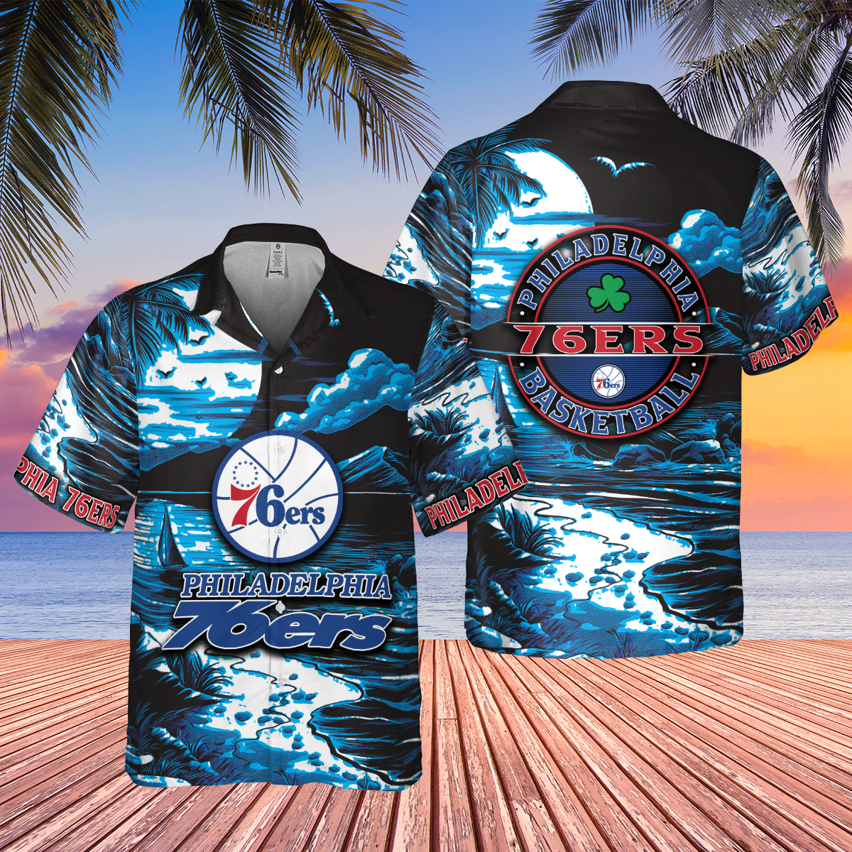 Philadelphia 76Ers Basketball Nba St. Patrick’S Day Lucky Clover Hawaiian Shirt