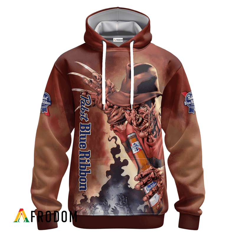 Pabst Blue Ribbon Halloween Freddy Krueger Hoodie & Zip Hoodie