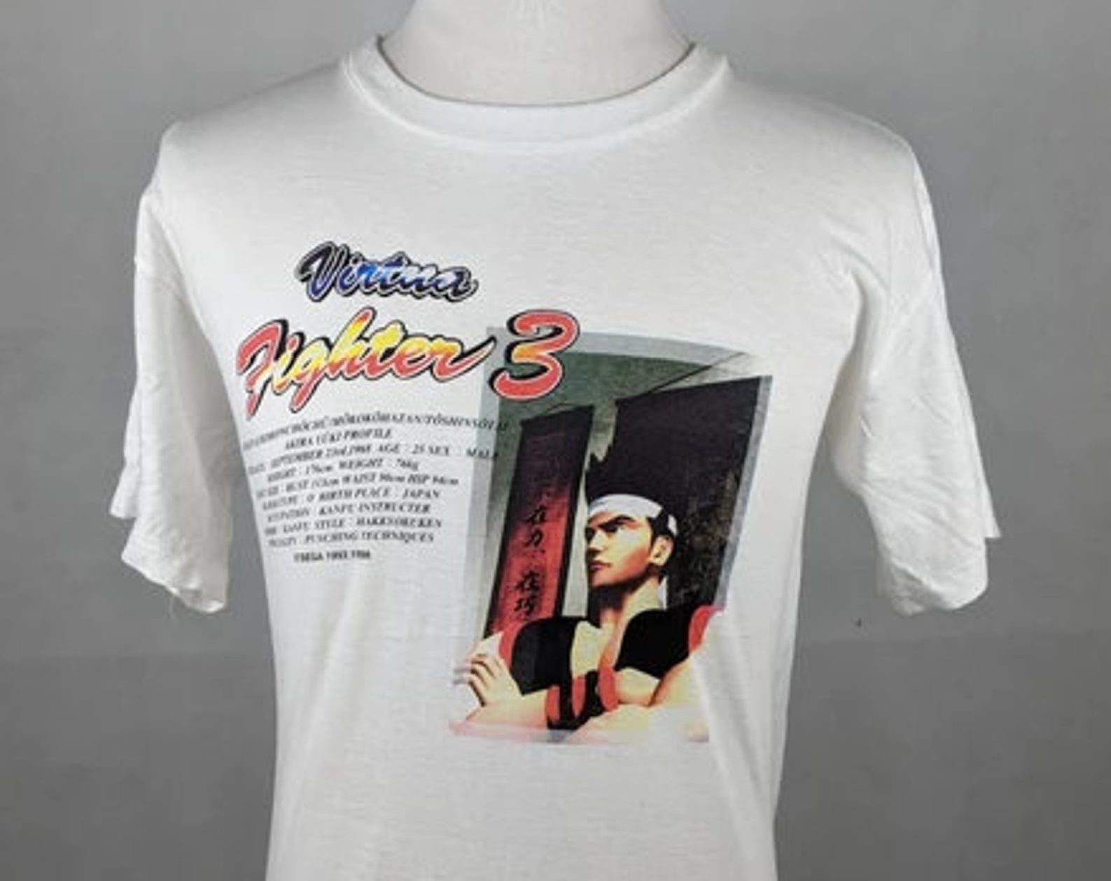 Vintage 90S Virtua Fighter 3 1993 1996 Shirt Us M / Eu 48-50 / 2