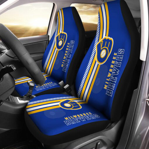 Milwaukee Brewers Car Seat Cover Set For Fan Gifts CSC3581