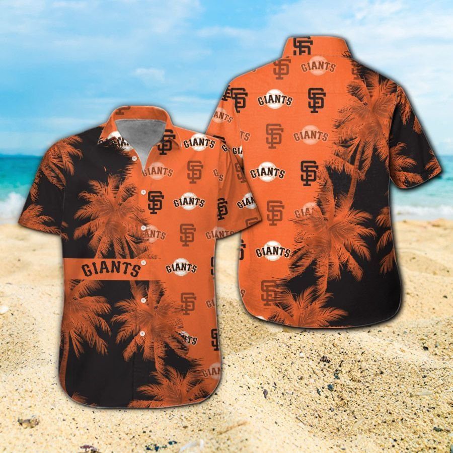 San Francisco Giants Short Sleeve Button Up Tropical Hawaiian Shirt Ver010