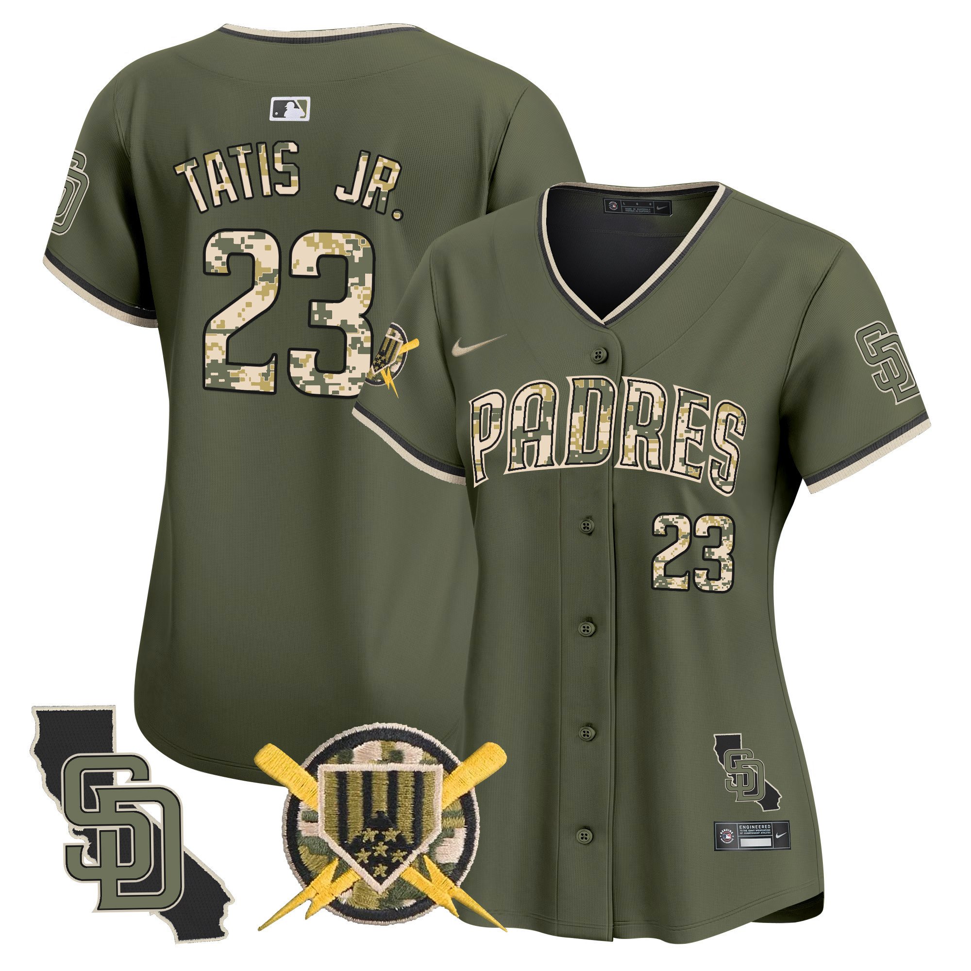 Women’S Padres Armed Forces Day Vapor Premier Limited Jersey – All Stitched