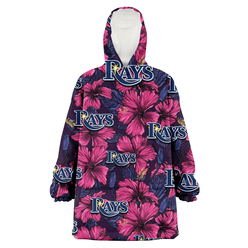 Tampa Bay Rays Violet Red Blue Leaf Black Background 3D Printed Hoodie Blanket Snug Hoodie