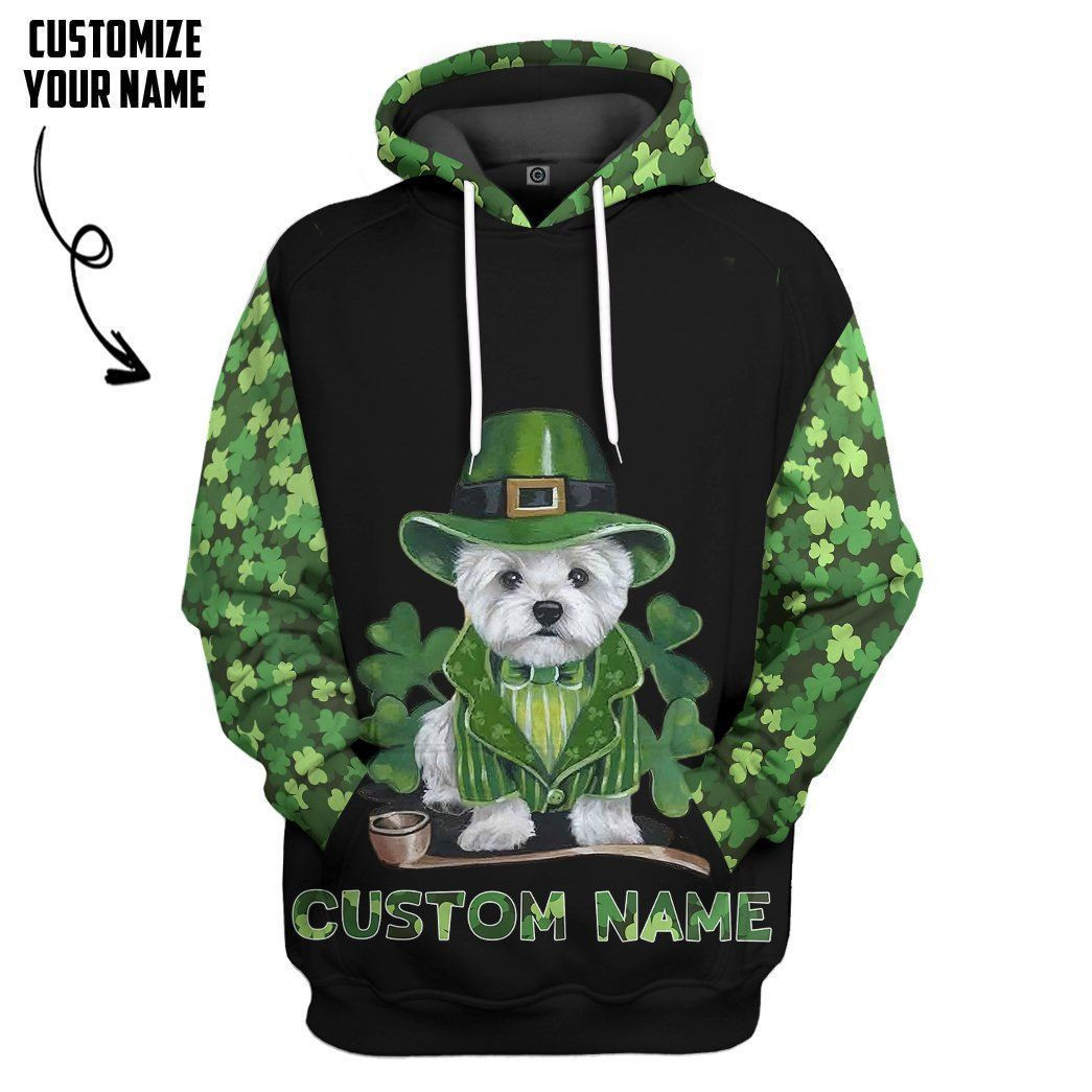 3D Yorkshire Terrier St Patrick’S Day Custom Name Tshirt Hoodie Apparel