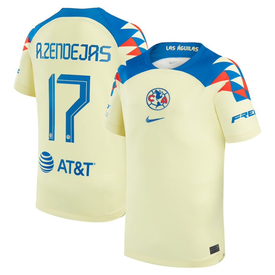 Alejandro Zendejas Club America Nike  Home 2023/24  Jersey – Yellow