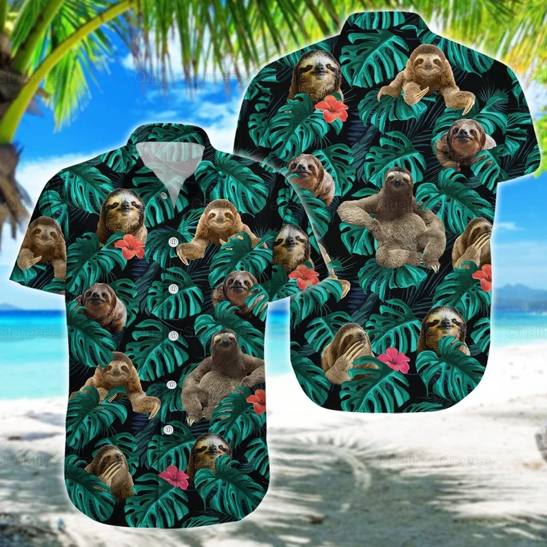 Sloth Hawaii Shirt, Sloth Shirts, Shirt For Men, Hawaiian Shirts, Sloth Gifts