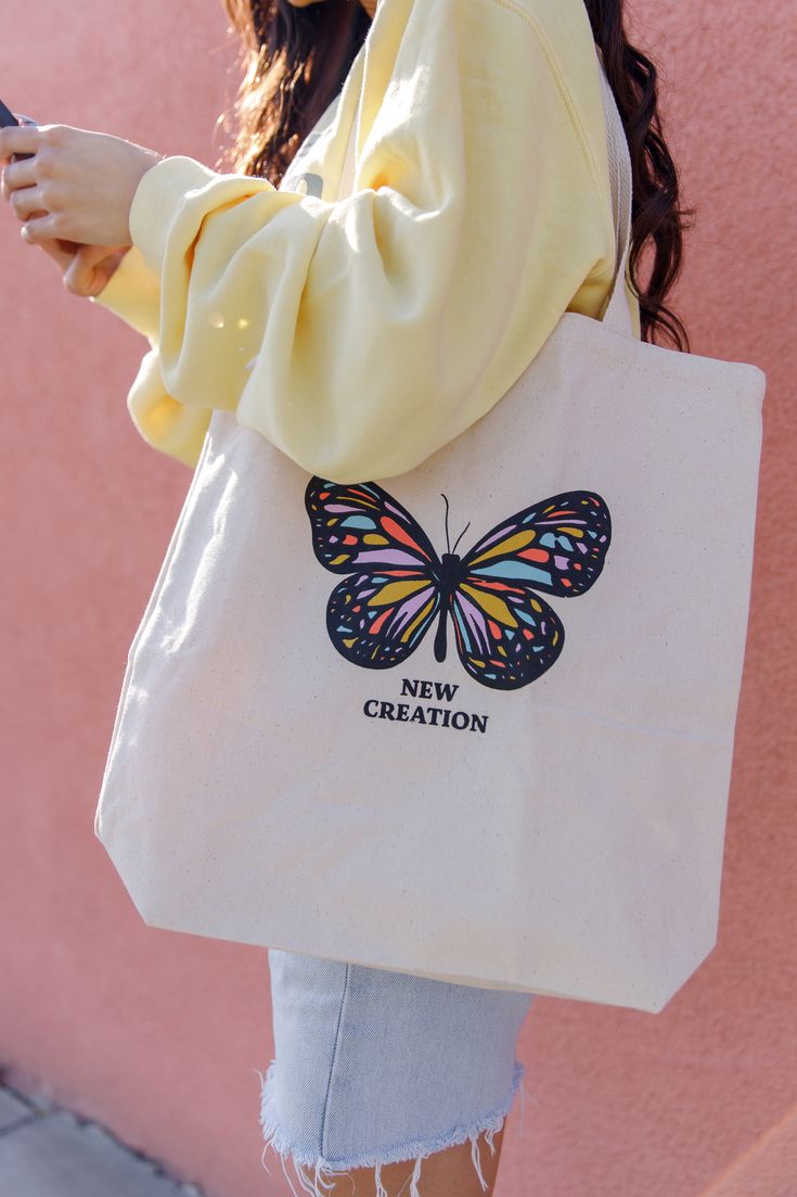 New Creation Tote, Best Tote Bags Ideas, Cute Tote Bags Ideas, Tote Bag Design Ideas, Girls Tote Bag, Best Canvas Tote Bags Ideas