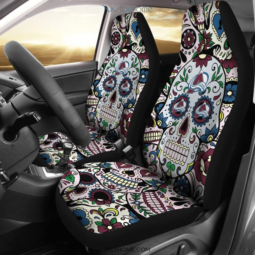 Party Skull Colorado Avalanche Car Seat Cover Set CSC8423