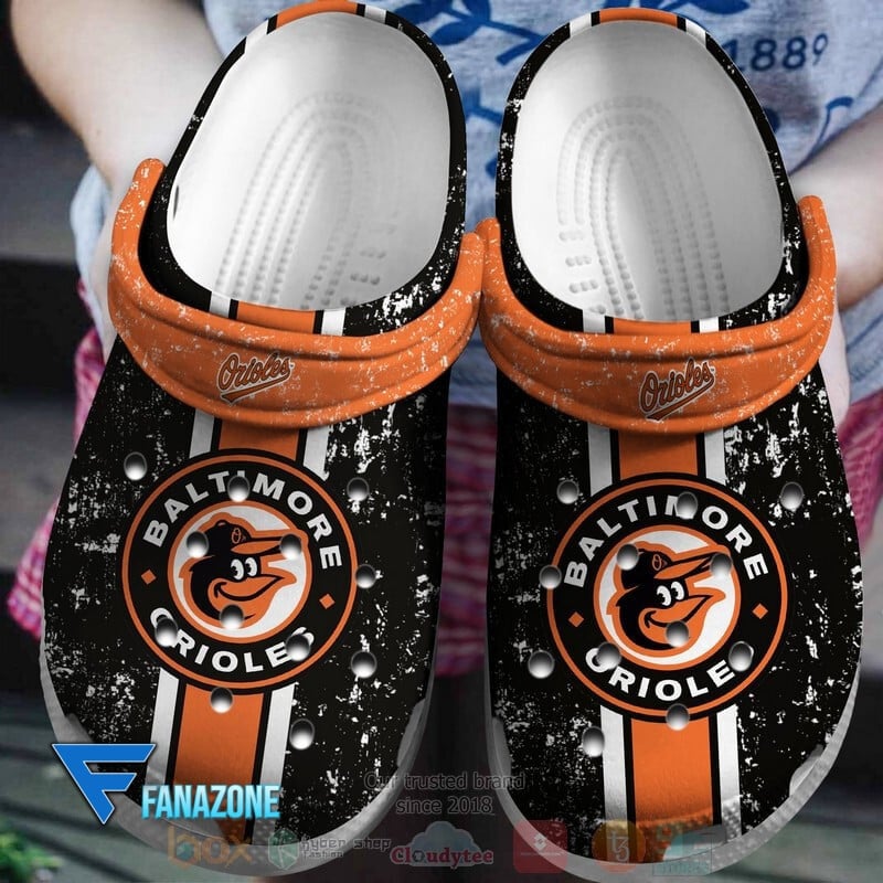 Baltimore Orioles Logo Baseball MLB Full Black Crocss Classic Clogs Shoes Ver116