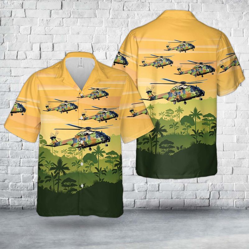 French Army Nhi Nh-90 Tth Caiman Hawaiian Shirt