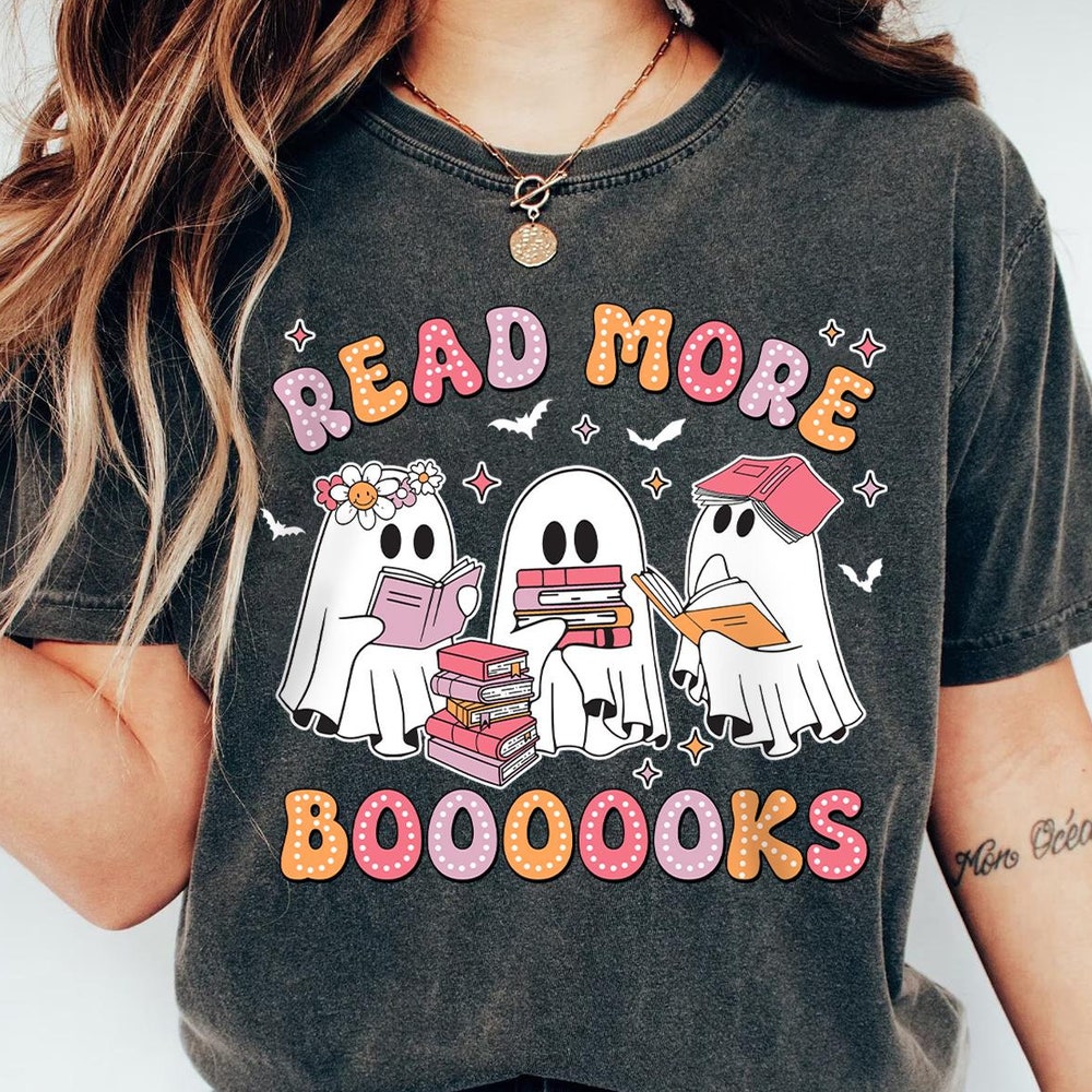 Read More Books Spooky Teacher Shirt, Halloween Shirt for Teacher, Teacher Halloween Shirt, Groovy Ghost Teacher Tshirt, Reading Teacher Tee x By Bdayshirtsforwomen Fashion