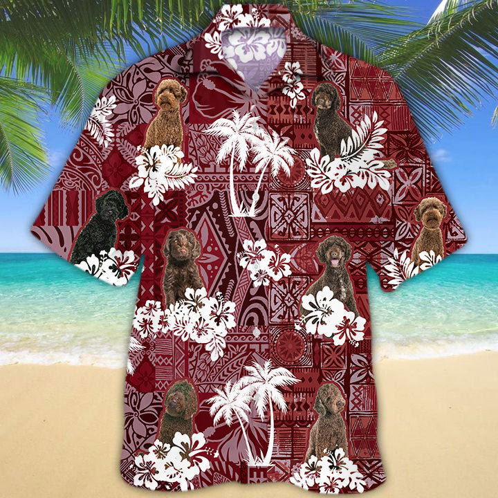 Australian Labradoodle Hawaiian Shirt, Dog Aloha Beach Shirt With Red Tribal