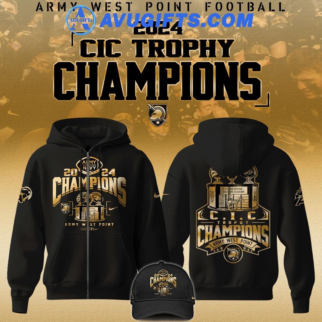 Army Black Knights Cic Trophy Champions 2024 Limited Edition Zipper Hoodie – Zip Hoodie 3D Aop Shirt