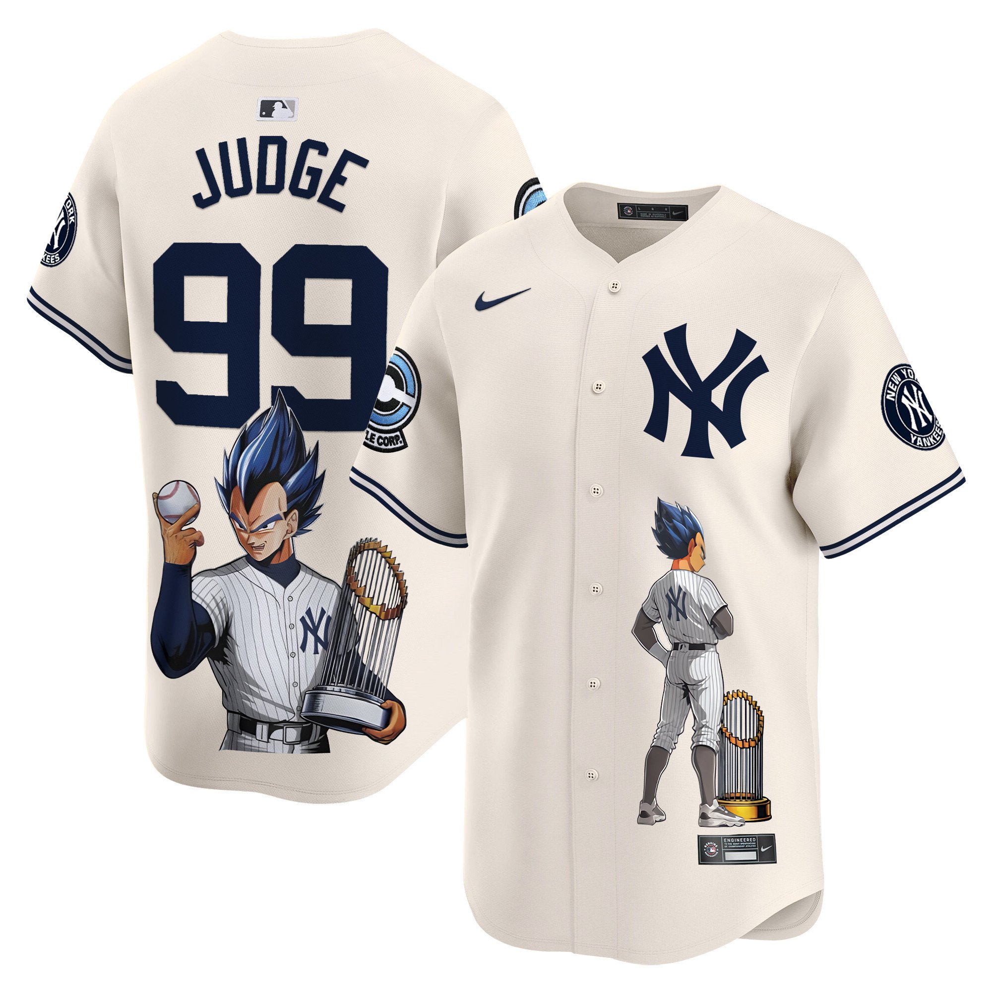 Unisex Yankees Vegeta Dragon Ball Vapor Premier Limited Jersey – Printed