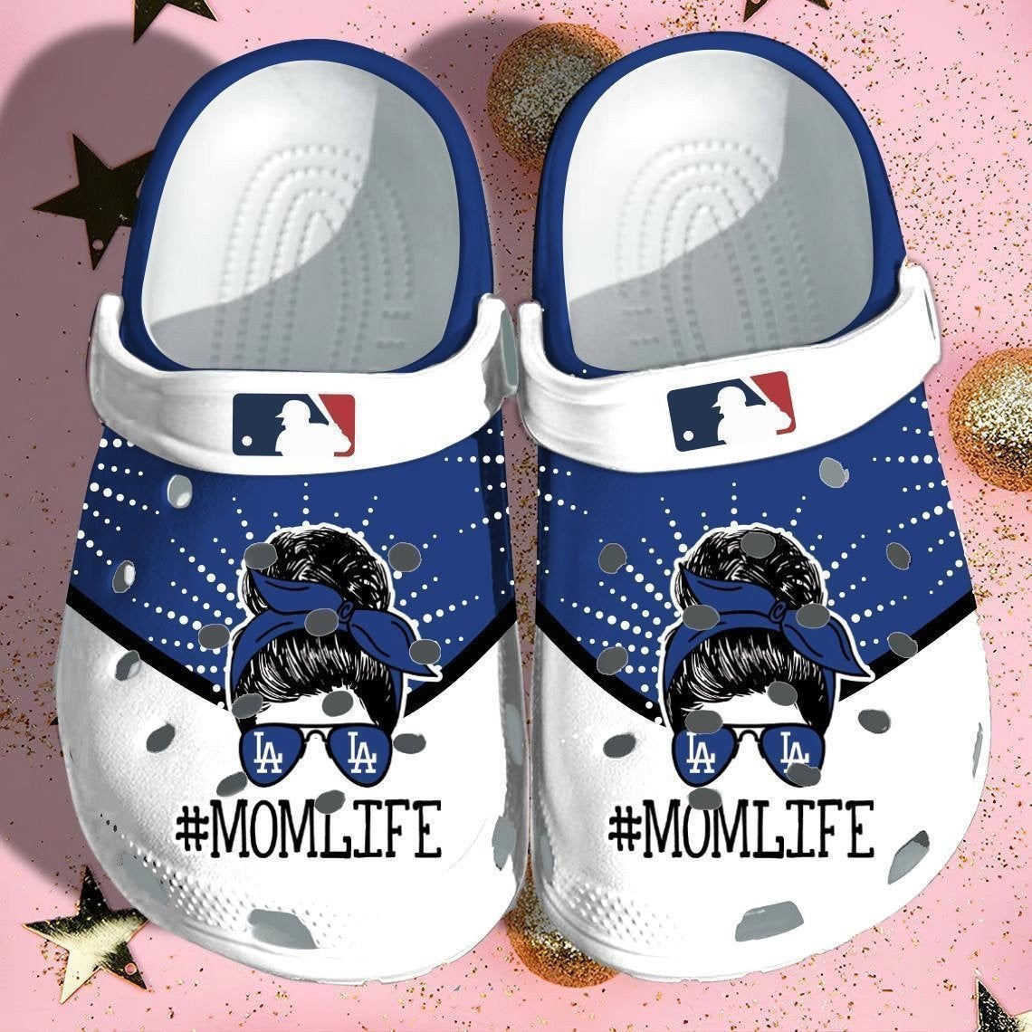 Los Angeles Dodgers MLB Mom Life Pattern Team Logo Crocss Classic Clogs Shoes Ver544