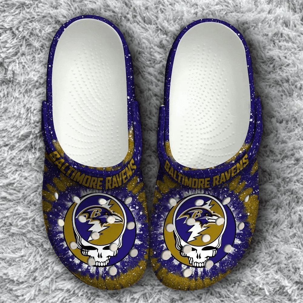 Baltimore Ravens Grateful Dead Crocss Clog Comfortable Water Shoes Ver228