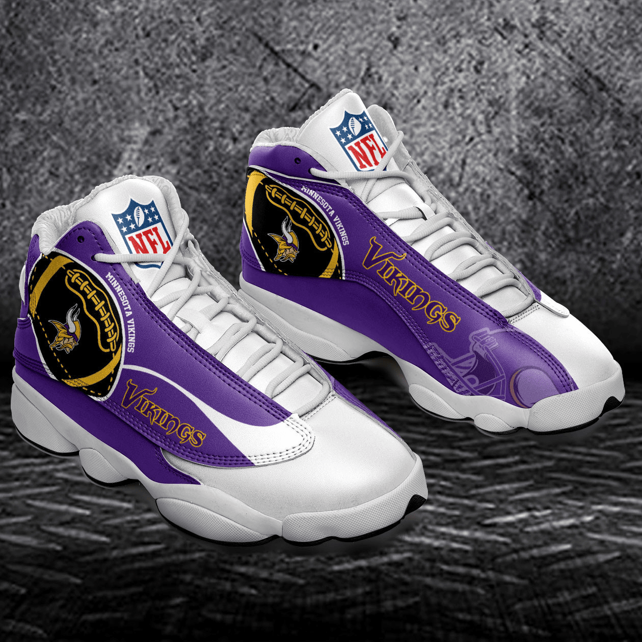 Minnesota Vikings Air Jordan 13 Sneakers JD13 V2564