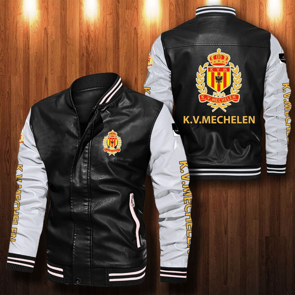 K.V. Mechelen Leather Varsity Jacket Bomber Coat