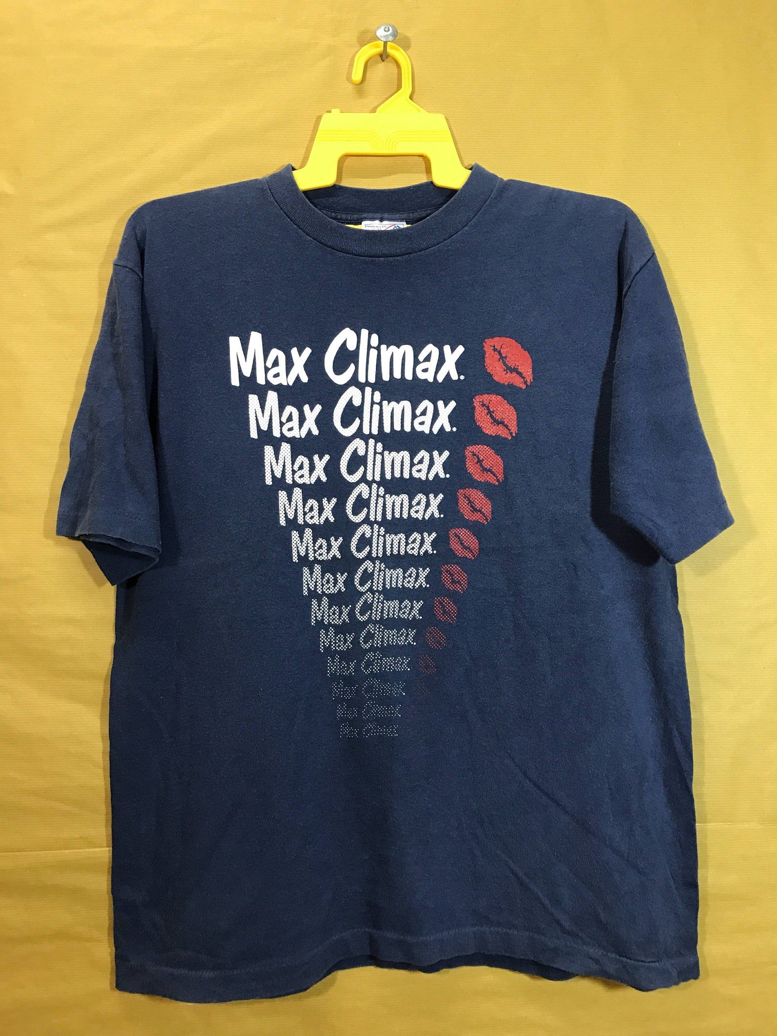 Early 90S Vintage Max Climax Lips Adult T-Shirt Band Skate Skateboarding