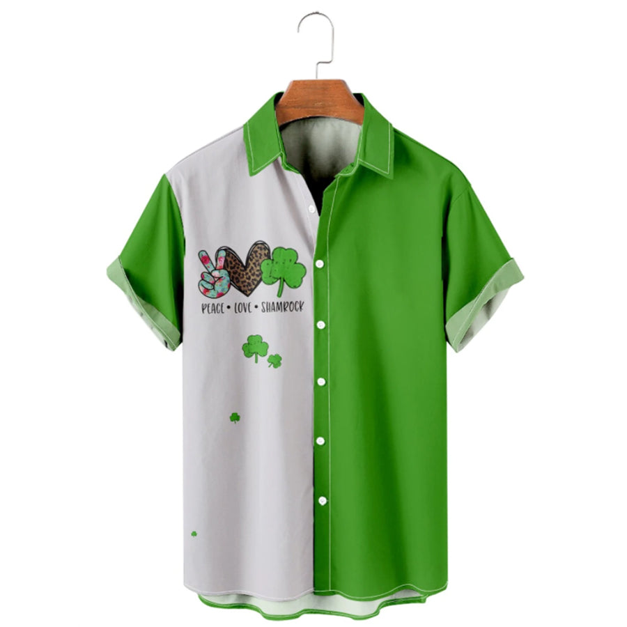 Peace Love Samrock Hawaiian Shirt, St. Patrick’S Day Shirt, Shamrock Hawaiian Shirt