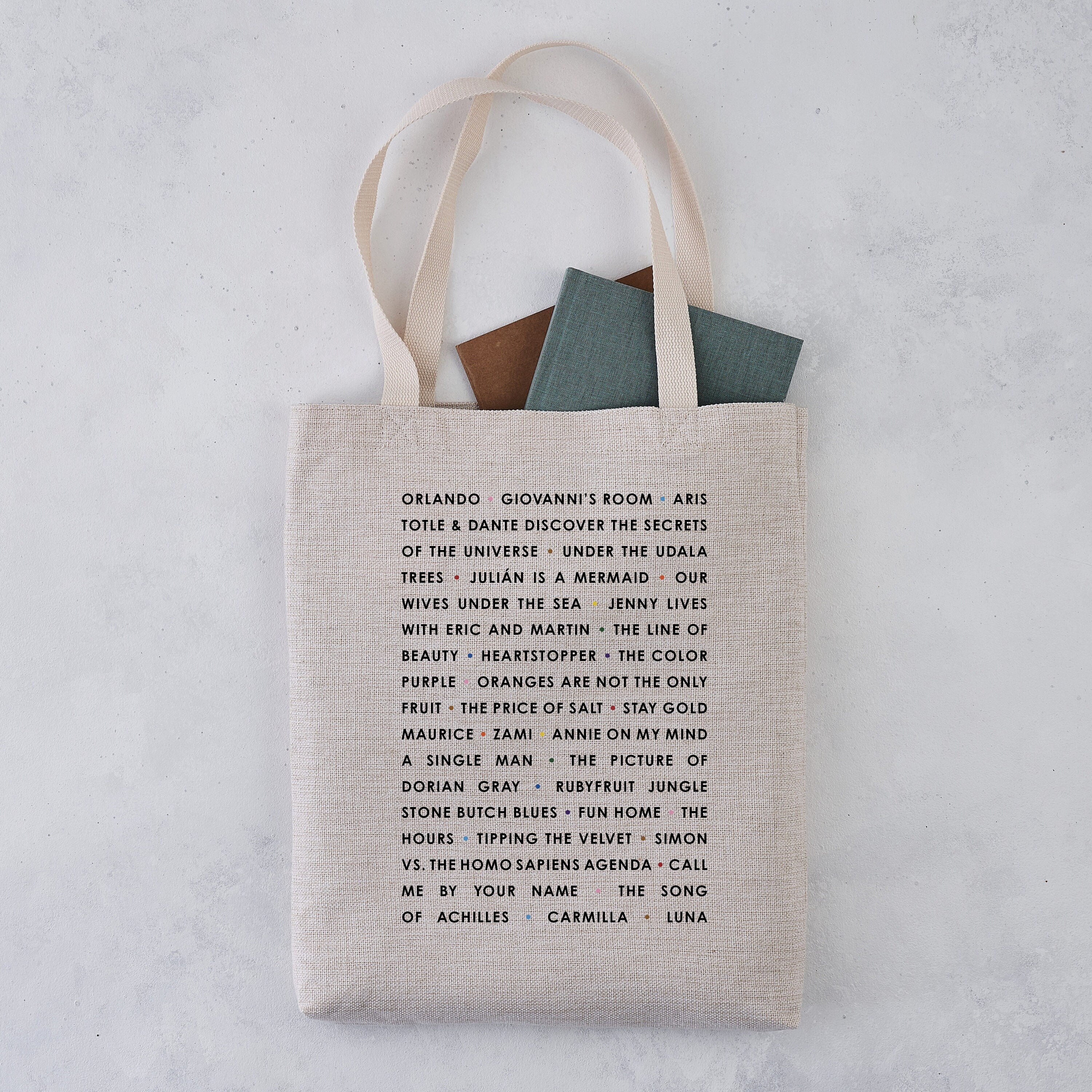 Classic Queer Books Tote Bag – Literary Tote – Book Bag – Book Gifts – LGBTQIA+ – Pride Month