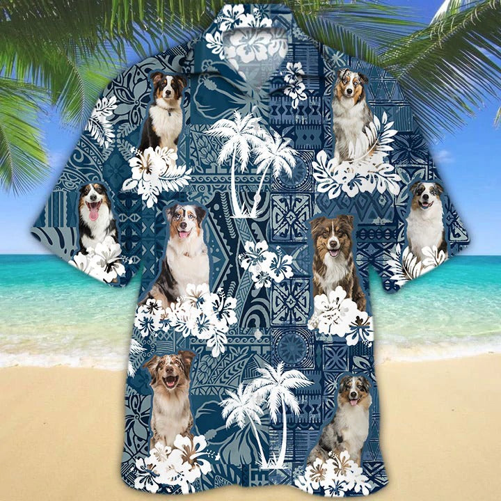 Australian Shepherd Hawaiian Shirt, Aloha Beach Shirt For Dog Lovers, Summer Dog Hawaii Beach Shirts