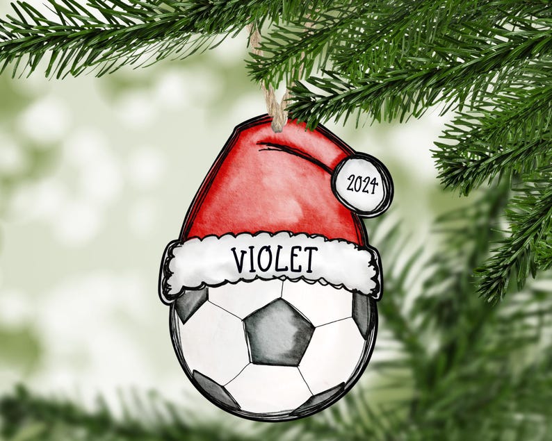 Snorider Xmas 2024 Soccer Christmas Ornament, Soccer Ornament, 2024 Soccer Ball Ornament, Personalized Soccer Ornament, Soccer Mom Gift Idea, Soccer Dad Gift