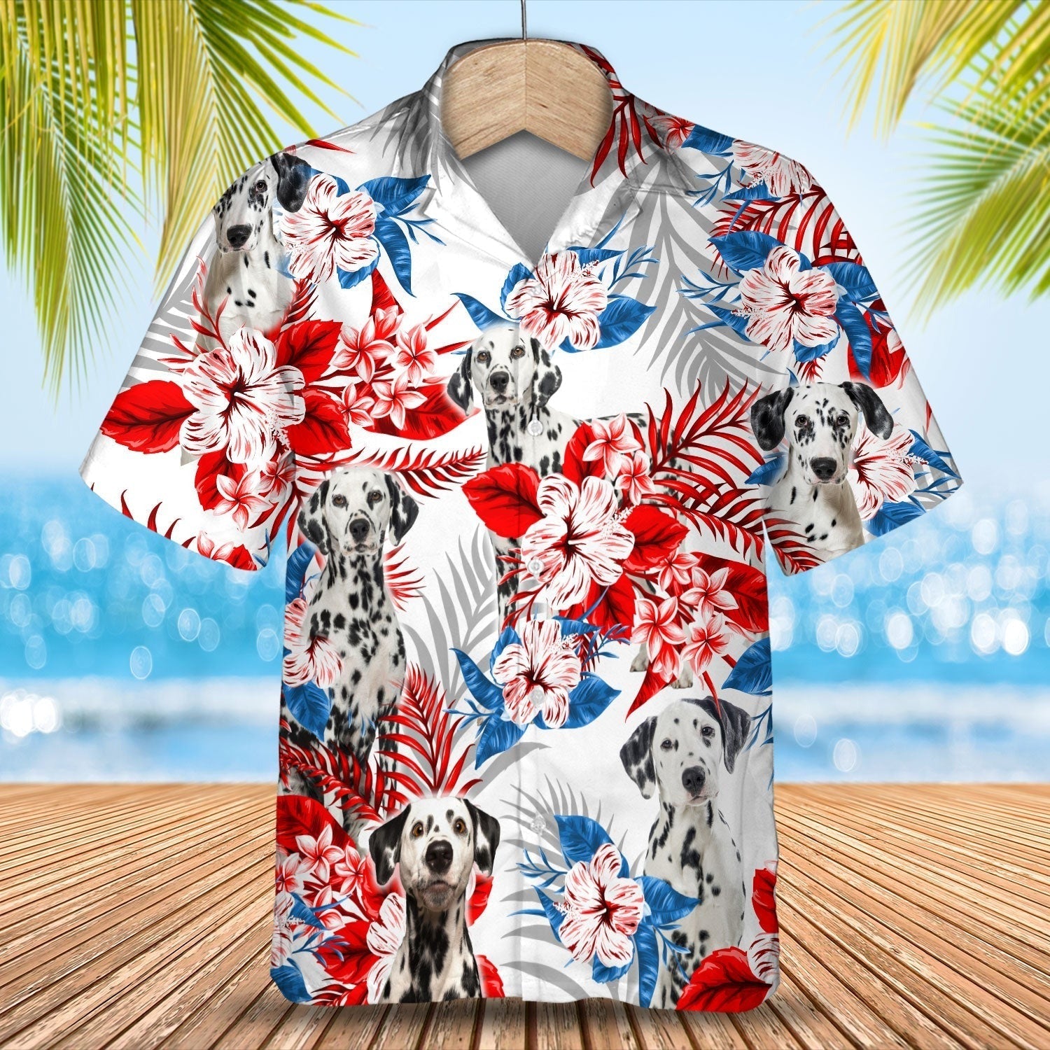 Dalmatian Hawaiian Shirt For Summer, Dog Hawaii Aloha Shirt Short Sleeve, Gift For Dalmatian Lovers