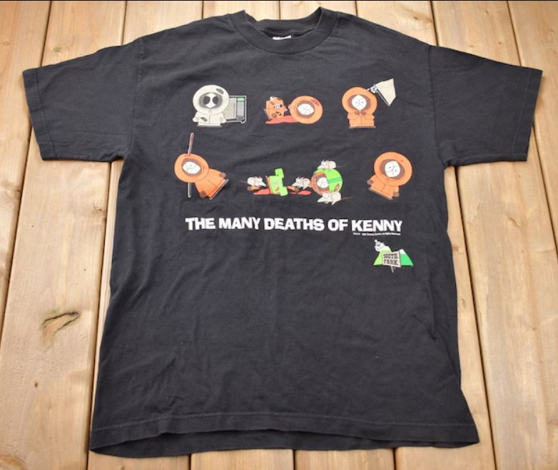 Vintage 1998 The Many Deaths Of Kenny South Park TV Graphic T Shirt Outfit