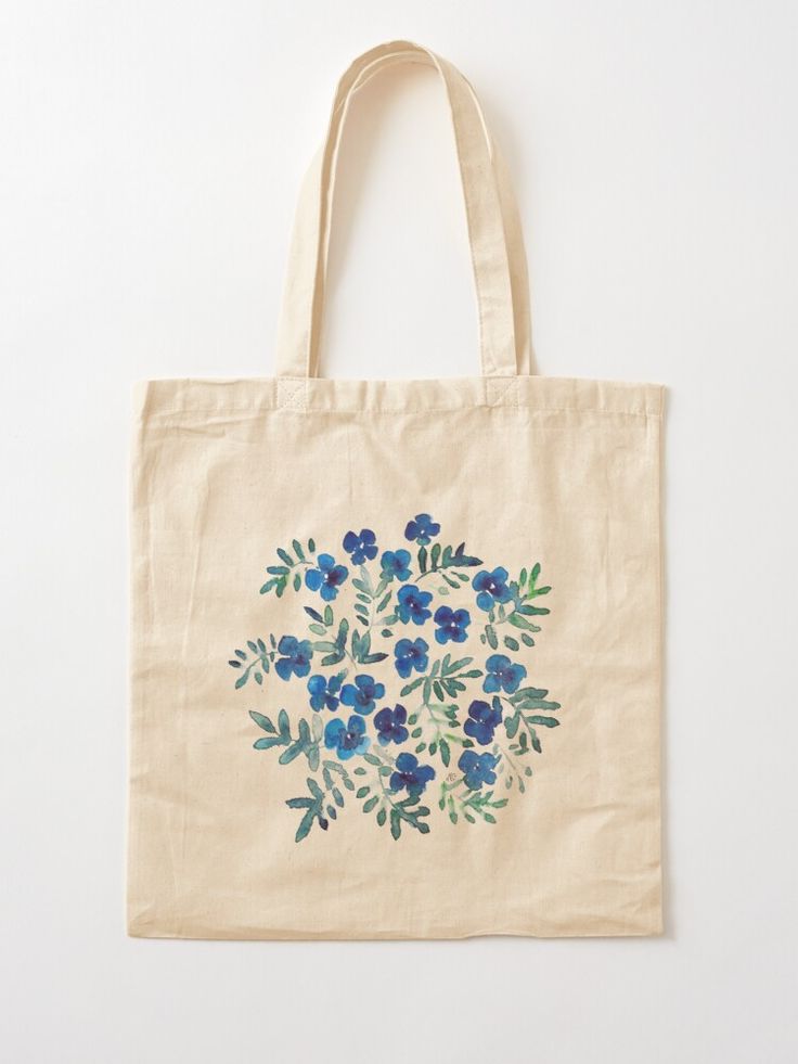 Blue and Green Flowers Pattern Tote Bag for Sale, Best Tote Bags Ideas, Cute Tote Bags Ideas, Tote Bag Design Ideas, Girls Tote Bag, Best Canvas Tote Bags Ideas