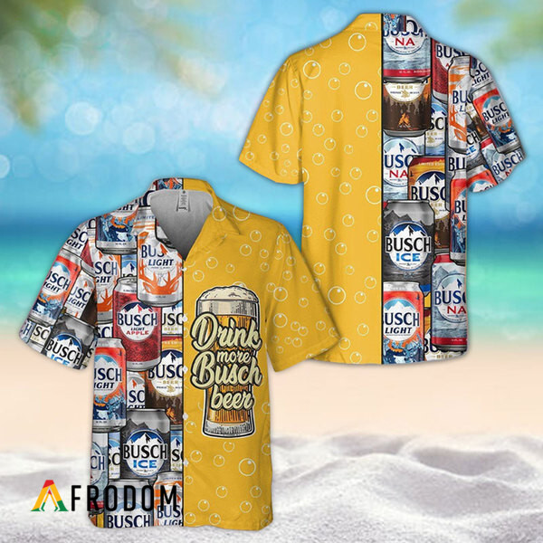 Summer Drink More Busch Light Beer Hawaiian Shirt