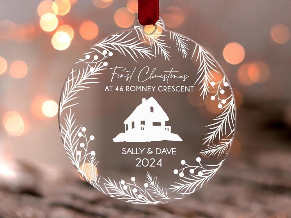 New Home Christmas Ornament, Personalized Our First Home Christmas Ornament Gift, Custom New House, Bauble Decoration, Couple Gifts 2024 Teegenius Livingtee
