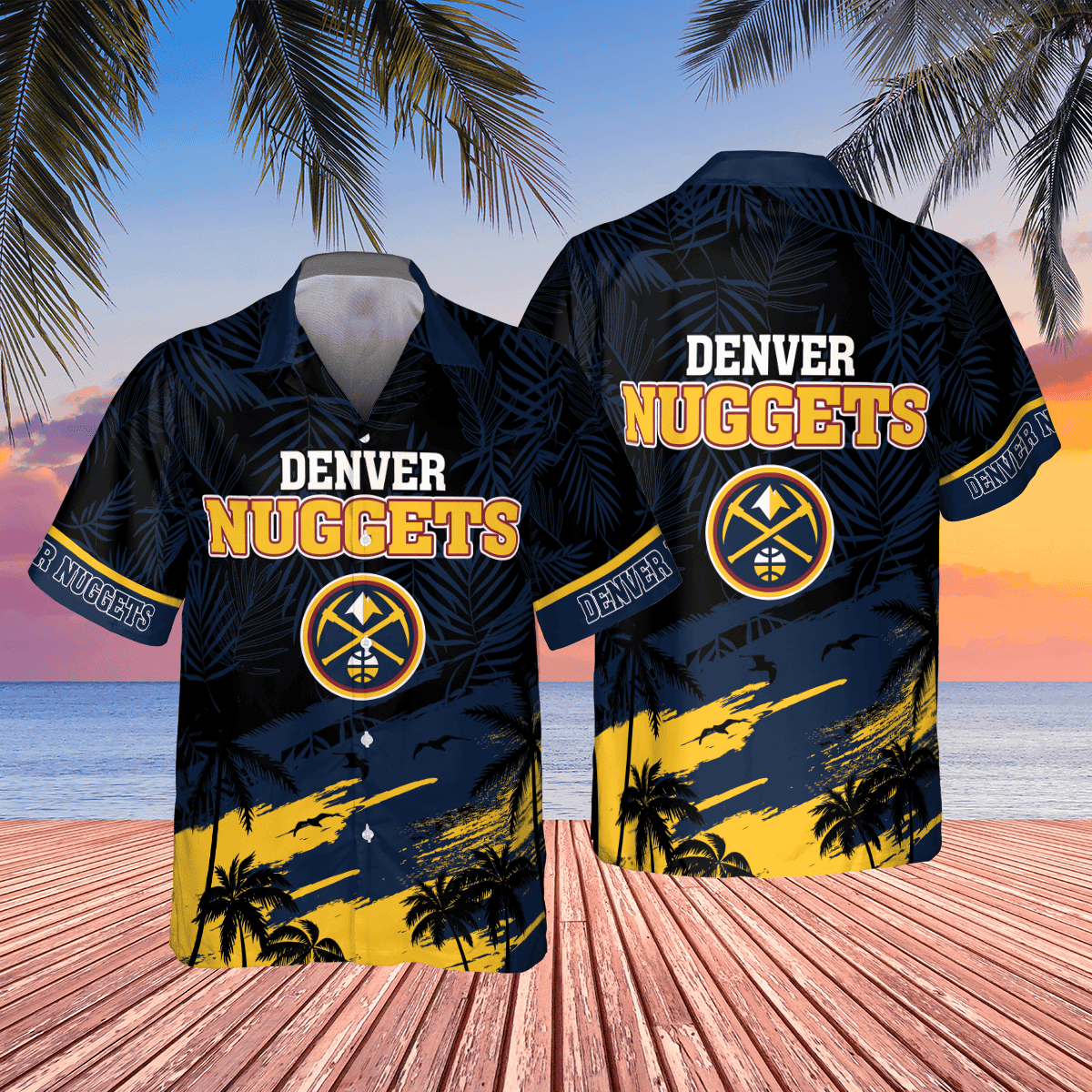 Denver Nuggets National Palm Tree Pattern Basketball Association 2023 Aop Hawaiian Shirt Shfi