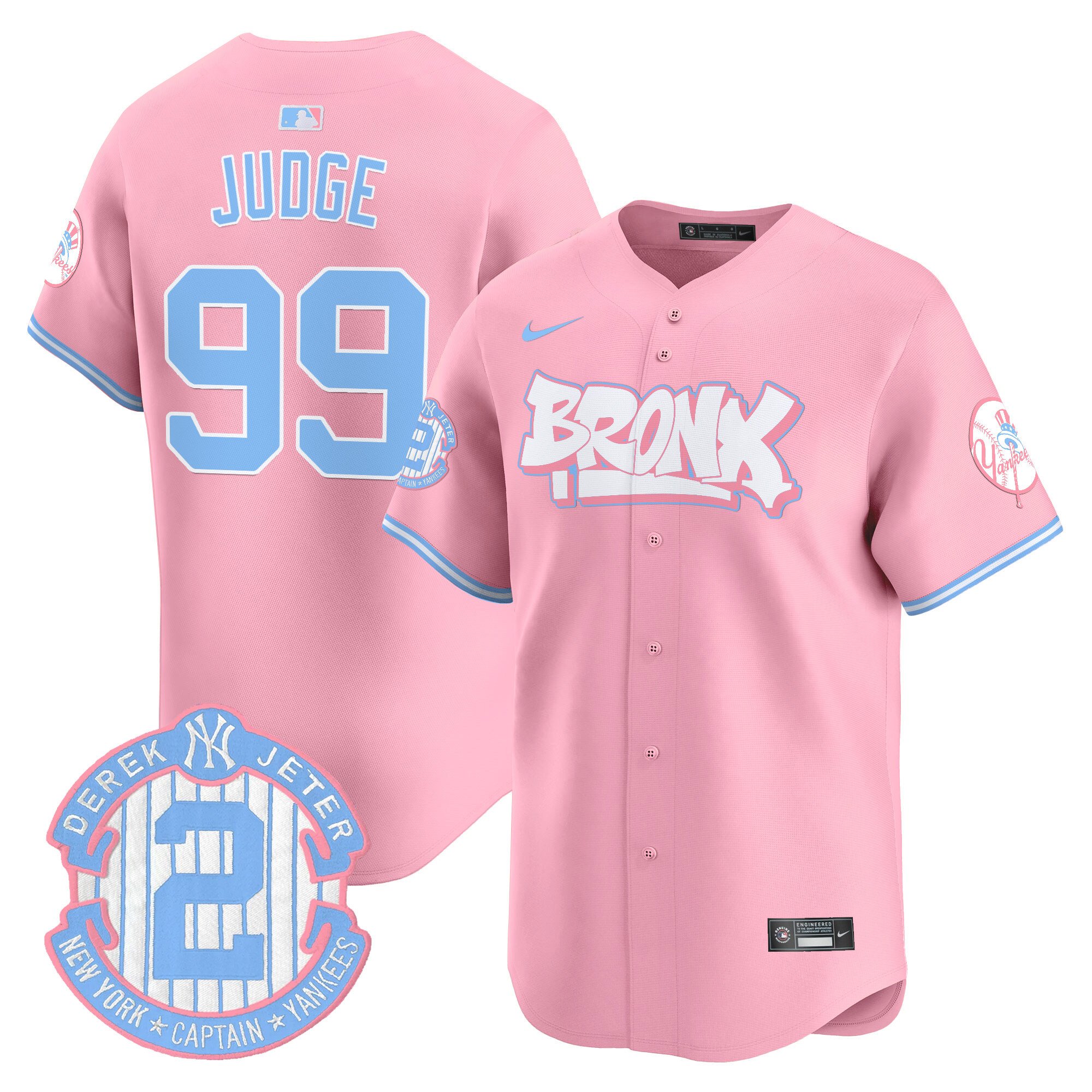 Unisex Yankees The Bronx Graffiti Bubblegum Pink Vapor Premier Limited Jersey V2 – All Stitched