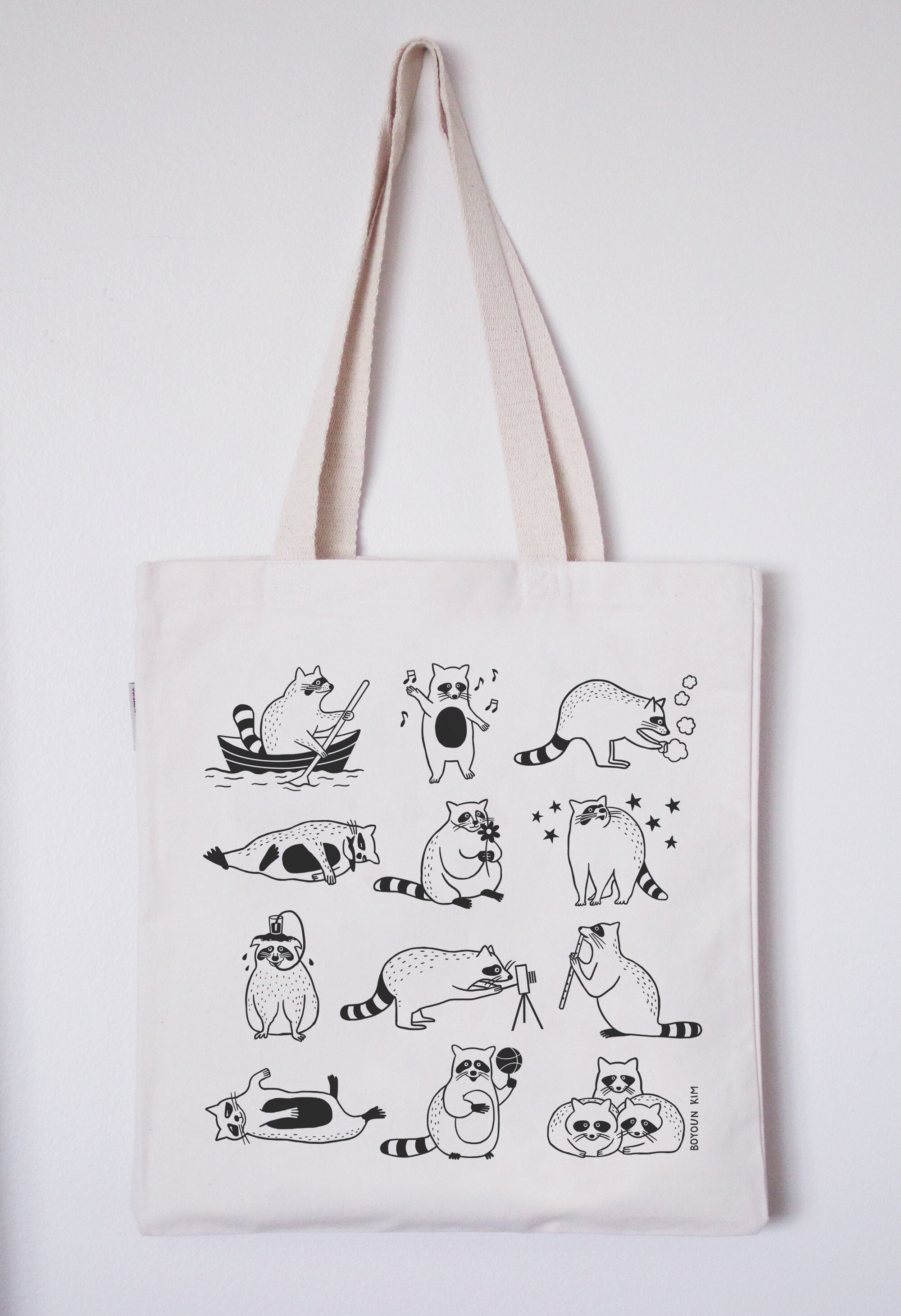 Raccoon-Organic Cotton Heavy Canvas Tote Bag