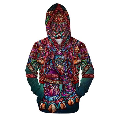 Colorful Elephant Zip-up Hoodie